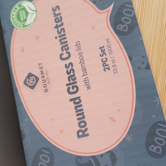 2 pk glass storage ghost and pumpkins fall containers NIB - Picture 4 of 6